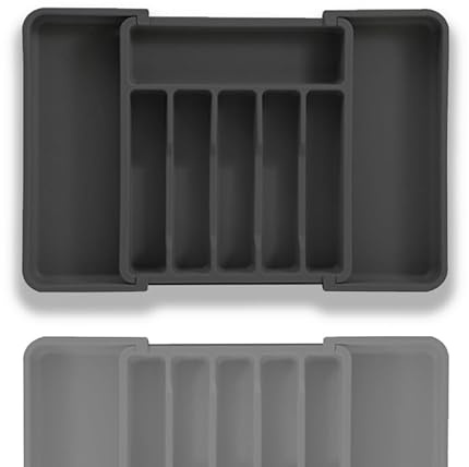 Burbesthete Besteckkasten für Schublade, Verstellbarer Besteckhalter Platzsparender Besteckkasten für Schubladen， Tragbarer Schubladen Organizer mit Griff