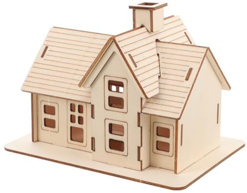 CLISPEED Holzhaus-Puzzle Für Erwachsene DIY-Haus-Montage-Modell Aus Holz Zum Selberbauen Für Zuhause Büro Dekoration