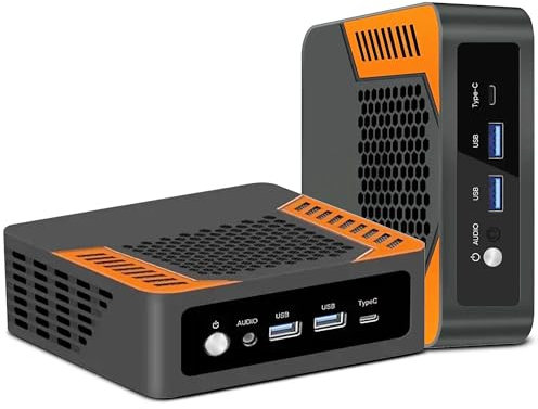 HAICOTECH Mini PC Ryzen 5 7640HS Win-11 Pro Micro Desktop Computer, Barebone, Triple 4K 60Hz Display, Dual RJ45 LAN/USB 2.0/USB 3.2/HDMI, WiFi6E BT5.3, NO RAM NO Storage