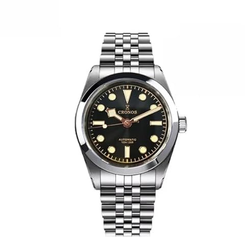 TACTICAL FROG Cronos Automatikuhren für Herren, L6036 PT5000 Mechanisches Uhrwerk 36mm Armbanduhr mit Saphirglas Blau Leuchtend 10 Bar Wasserdicht
