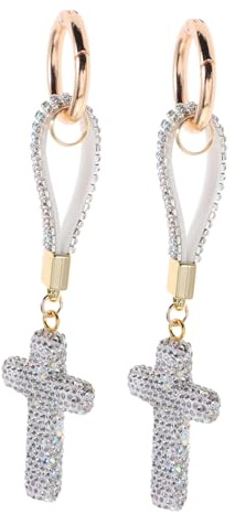 GANAZONO 2 piezas Llavero Cruz con Incrustaciones de Brillantes de Accesorio Elegante para Llaves de Coche Mochilas y Bolsos Diseño Resistente y Reluciente