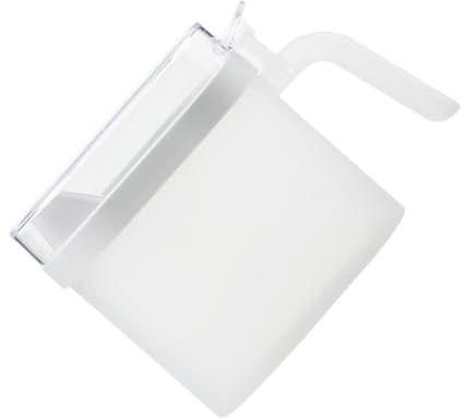 Mobestech Bottiglia Olio Plastica Bianco con Beccuccio e Ritorno Olio Manico Ergonomico per Cucina Contenitore Condimento Facile da