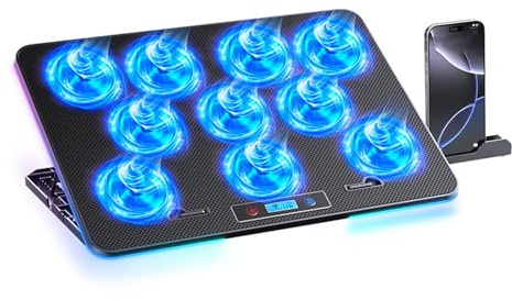 Xinsheinelry Raffreddatori per Laptop Ergonomici RGB Dispositivi Gioco Supporto Universale da 14-17 3 Pollici Migliora Trasferimento Calore Costruzione in Metallo Pad Raffreddamento Laptop