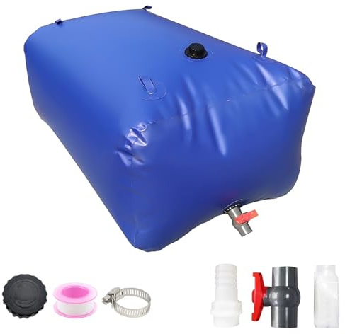 Tnfeeon Vessie de Stockage d'eau de Grande capacité, Réservoir d'eau Portable en PVC, Sac Souple de 50 L pour le Camping et les Urgences (50L)