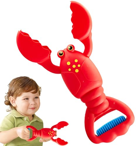 Hilai Sandboxes, Sandbox Digger, Plastic Lobster Sand Digger, 13.4 Easy to Grab Beach Toys, Flexible Sand Toys for Kids Toddler Summer Pool
