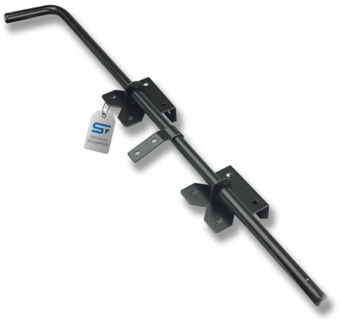 SCHARTEC® Torriegel Boden schwarz 610 mm Einrastfunktion Bodenschieber für Tore Bodenriegel Gartentor Bolzenriegel Tor