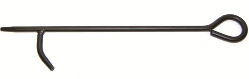 Inglenook Loop Handle Single Black Poker with Log Roller Fireside Fireplace Tool