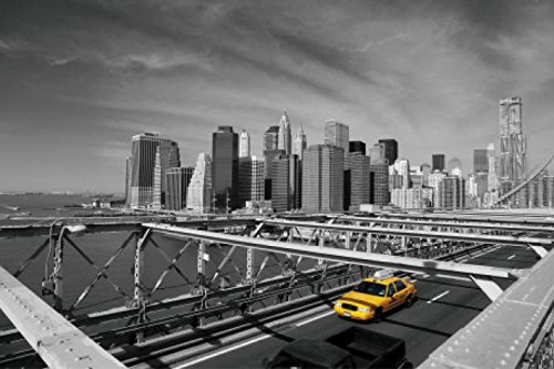 1art1 Nueva York Taxi Amarillo En El Puente De Brooklyn Fotomural Autoadhesivo 180x120 cm