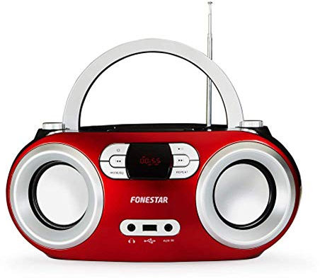 Boom-100R Rouge BT 4.0 2X2W FM Lecteur USB/Mp3 Radio CD Fonestar