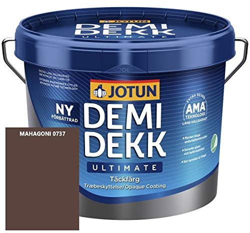 JOTUN DEMIDEKK ULTIMATE Täckfärg Holz-Farbe | Wetterschutz-Farbe | Holzschutz-Farbe | Absolute Premium-Qualität |0,75 Liter MAHAGONI 0737