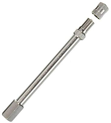 Vogueing Tool Ventilverlängerung für Reifen-Ventilschaft, gerader Schaft, Verlängerung für Autos, Dampfboote, Motorräder und LKWs (100 mm mit Kappen-Sliver)