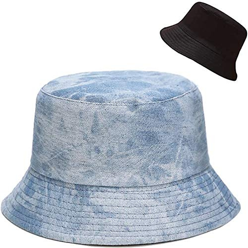 XYIYI Bobs Chapeau en Jean Bleu Réversible Seau Chapeau Pêche Chapeau De Soleil pour Femmes Filles