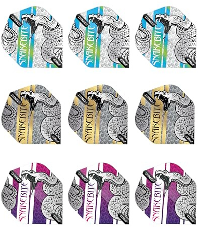 RED DRAGON Hardcore Players Dart Flight Selection Packs - 3 Sets Per Pack (9 Dart Flights in total)