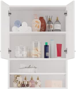 3E 3xE living.com Mobili per la lavatrice con due armadi, due ripiani e una lavatrice Bagnoli, D: A: 90 cm, L: 64 cm, P: 30 cm, Bianco