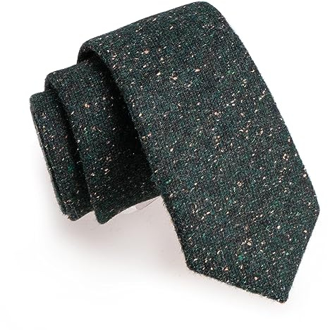 JEMYGINS Herren Schmale Krawatte aus Wolle 6CM - Modische Herren Wolle Krawatte in Schmalem Design mit klassischem Stil