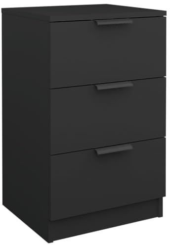 vidaXL Table de Chevet Noir 40x36x65 cm, Armoire, Meuble de Chambre à Coucher, Support de téléphone, Armoire d'appoint, Armoire de Chevet