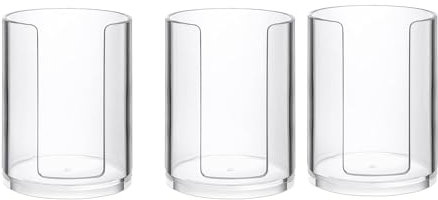 Evvmnaks Dispenser di bicchieri da bagno 3 pezzi, porta bicchieri di stoccaggio bancone da 3 once piccoli portabicchieri di carta usa e getta in plastica trasparente