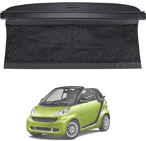 TXBZQKJ Tablette de Coffre Arrière pour Smart ForTwo 2007-2014, SUV Rétractable Cache-Bagages Pare-Soleil Colis de Coffre Store Enrouleur, Toile en Alliage D'aluminium