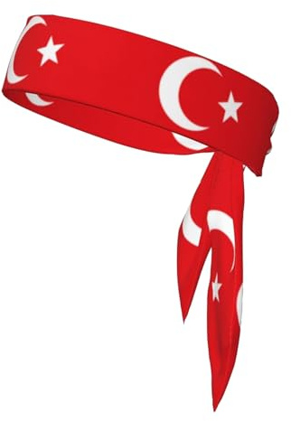Stirnbänder mit Türkei Flagge, Fanartikel Em 2024 Türkei, Fußball Accessoires Stirnband für Damen Herren und Kinder, Sport-Kopfband, Haarband zum Laufen, Workout, Fußball
