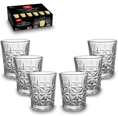 ARCA, Set di 6 Bicchieri Old Fashioned Vetro per Limoncello, Liquori, 60ml