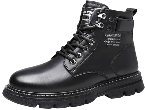 Chaussure Montante Homme Bottine en Daim Homme Hiver Medieval Noir Boots Moto Chukka Chaussures Jardinage Cowboy Santiags Botte