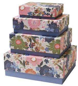 Rössler Papper 13431530004 – Presentbox med lock Vivian, set med 4 lådor, rektangulär kartong