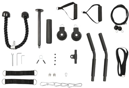 System Seilzug, Kabelzug Fitness, Fitness Latzug Unterarmtrainer Seilzug Trainhard Kabelzug,Trizeps Trainingsgerät,Latzugturm für Zuhause Home Gym Riemenscheibe Kabelmaschine