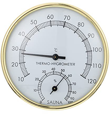 TOBBOMEY 1pezzi Termometro e Igrometro Per Sauna Strumento Misurazione Precisa Della e Umidità Design e Facile Accessorio Per Sauna e