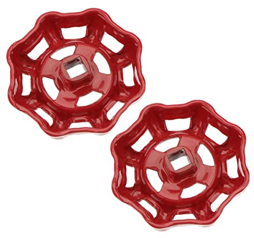 LIFKOME Rotes Metall Absperrventil Handrad 7x7mm Kugelhandrad Korrosionsbeständig Stabil Für Wasserhähne Ventilschalter Zubehör 2 Stück