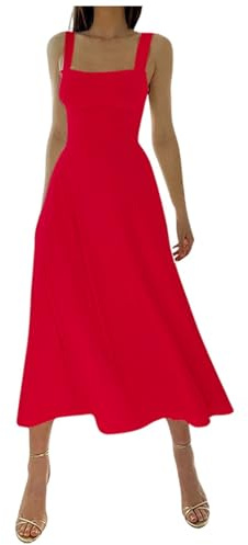 Vhersily Ärmelloses Korsett Longuette Kleid, niedrig geschnitten, schulterfrei, dünne Träger, elegant, fließend, plissierter Saum, Slim Fit, für Gesäß, sexy Minikleid, Rd2, S