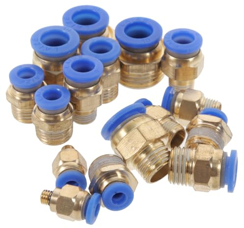 JECOMPRIS Raccord Rapide Tuyau Air Comprimé 16 Pièces Raccord Compresseur D'Air Connecteurs Pneumatiques Pour Compresseurs Tuyaux D'Air Souffleurs Et Cloueurs 0.87 X 0.87 X 0.79 in