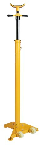 YELLOW JACKET 3/4 Ton Underhoist Support Stand with Two Wheels, Lifting from 43.3 to 70.9, Bearing Mounted Spin Handle, Contoured Saddle, Supports Vehicle Components, Self-Locking Screw