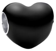 TCZNAF Cœur Noir Charms Coeur Pendentif Pour Bracelet Européen Femme Charms et Perles Pour