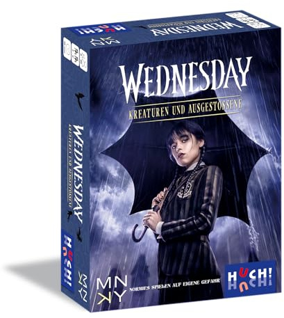 HUCH!, Wednesday – Kreaturen und Ausgestoßene, Gesellschaftsspiel, Spannendes Kartenspiel mit Spezial-Effekten, Für 2–6 Spieler ab 8 Jahren