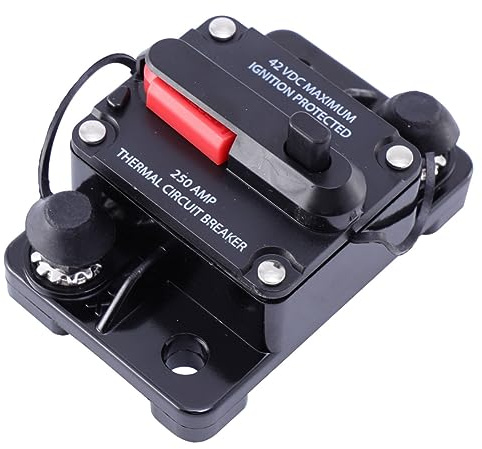 GETAJGHSD Disjoncteur de Voiture 250 A Fusible à Réinitialisation Automatique Inverseur Étanche pour Bateau Protection Électrique 1 Pièce pour Véhicules et Bateaux