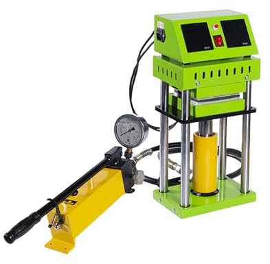 QMNUZCFD Pressa Termica idraulica Manuale da 15 tonnellate con Controllo della Temperatura a Doppio Tocco e Piastre riscaldanti Doppie da 12 X 12 cm for la fioritura a Secco(220v)