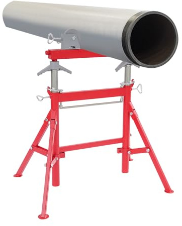 Pipe Roller Support Stand,2500Lbs Load Heavy Duty Tube Pipe Roller Support with H-Shaped and Triangular Frame,Adjustable Height 29.13-42.91In Floorstanding Pipe Stand with 4 Slanted Supports Feet