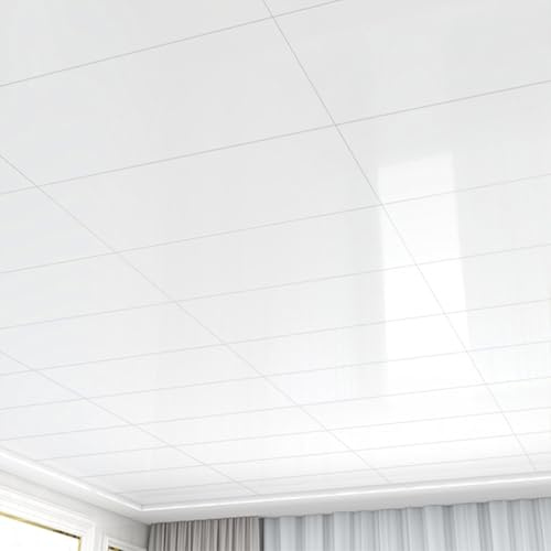 ByteRunning Dalle De Plafond,Plaque pour Plafond Salle De Bain A Coller,Dalles DéCoratives pour Burea,Installation Simple Et Rapide,pour sous-Sol,Cuisine,Salle De Bain