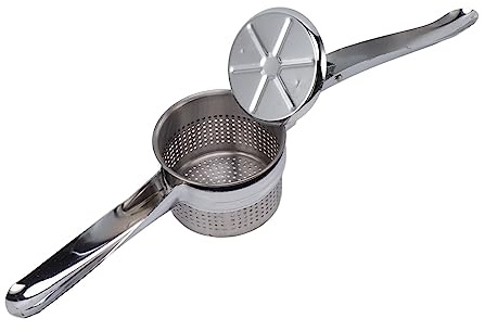 Haofy Schiacciapatate in Acciaio Inossidabile 304 con Distribuzione Uniforme delle Maglie Pressa Alimentare Manuale per purè di Patate, Succhi, Preparazione dei Pasti, Adatta per Piccole Cucine,