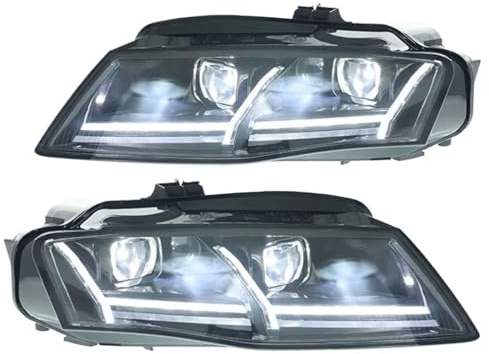 atuo Faro principal Compatible Con A4 2009 2010 2011 2012 Incluye Faros Delanteros Con Proyector, Luz Diurna, Intermitentes Accesorios Para Coche.