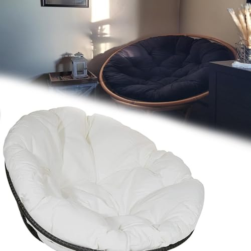 Coussins ronds imperméables doux et épais pour paniers suspendus, chaises hamac, chaises en rotin, hamacs blancs uniquement