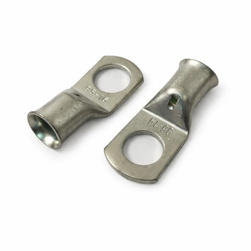 (10x) 95mm² Cable Size Copper Tube Terminals Crimp/Solder Cable Lugs Eyelets Battery Wire Connector (Select) Hole/Stud Size (16mm Hole)