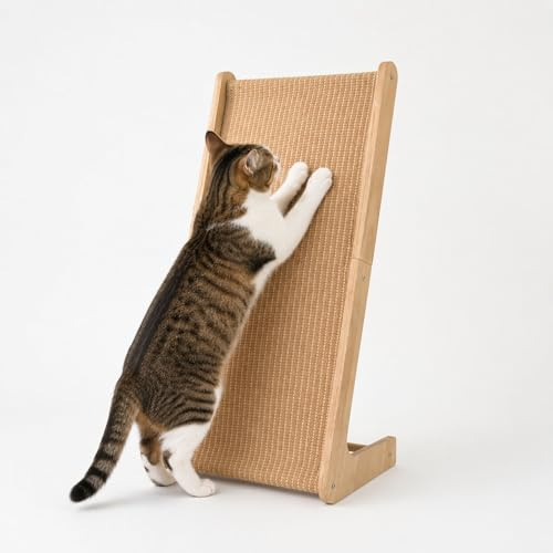 Tabla rascador de sisal de doble uso, 72 cm de alto, columna rascador en forma de L para gatos, almohadillas para rascar en pared y esquina, repuesto estable para gatos, para ahorrar espacio