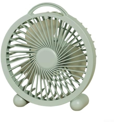 ZWEquipint, ventilatore USB da scrivania con 3 velocità, ventilatore da tavolo portatile silenzioso per casa, ufficio, dormitorio, ricaricabile per mini ventilatore con maniglia, bianco (F04in verde)