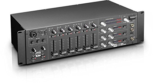 LD Systems ZONE 624-19 4-Zonen Mixer mit 2 Mikrofonkanälen und 3HE, schwarz