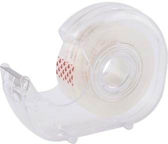 D.RECT Adhesive Tape Transparent with Dispenser - Office Tape - Sticky Tape for School Home and Office, 19mm x 33m