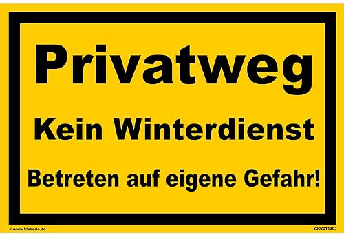 Schild 30 x 20 cm - Privatweg Kein Winterdienst! Bet..- Aluminiumverbundpl.