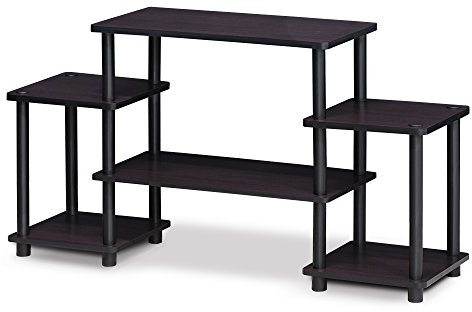 Furinno Turn-N-Tube No Tools Entertainment Center, TV Unit, TV Stands, Dark Walnut