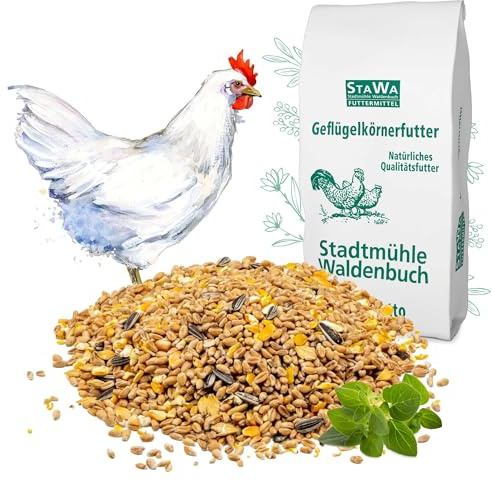 StaWa Hühnerfutter Geflügelkörnerfutter Körnerfutter, ohne Gentechnik, mit Oregano Öl, 10 kg