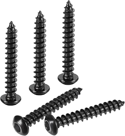 sourcing map Hex Socket Self Tapping Screws, M6 x 40mm Carbon Steel Wood Screw 25pcs